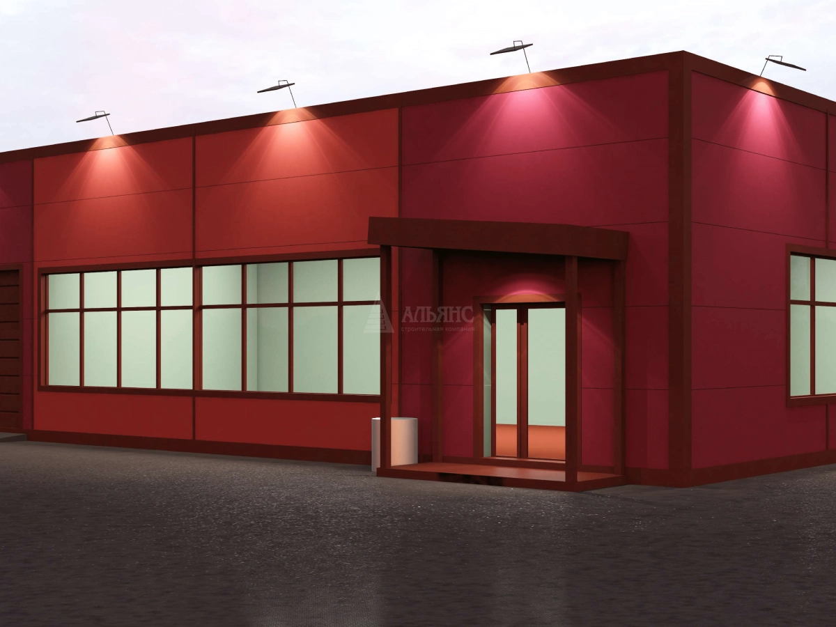 3D визуализация Магазин из сэндвич-панелей - фото 4