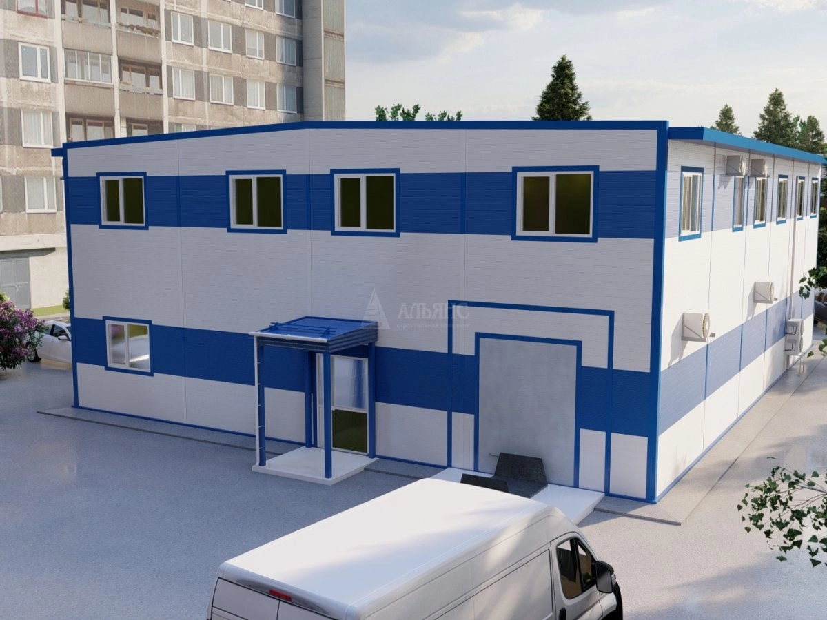 3D визуализация Фармацевтический склад из сэндвич панелей - фото 1