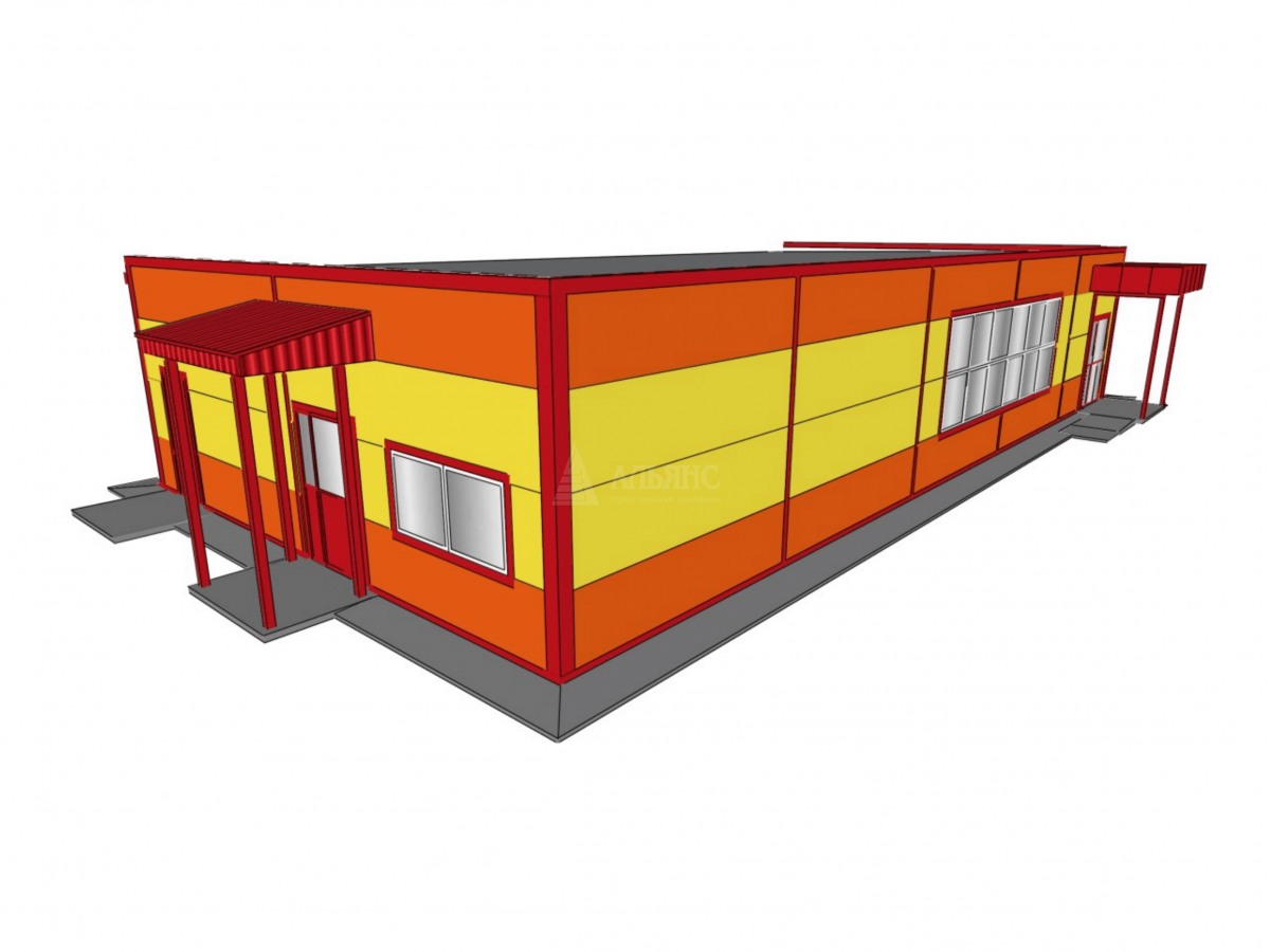 3D визуализация Магазин из сэндвич-панелей - фото 12