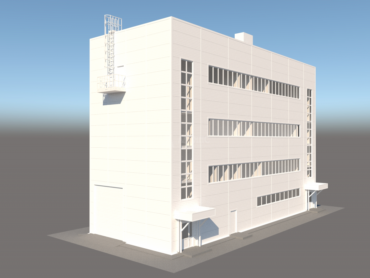 3D визуализация Административно-бытовой комплекс из сэндвич-панелей - фото 8