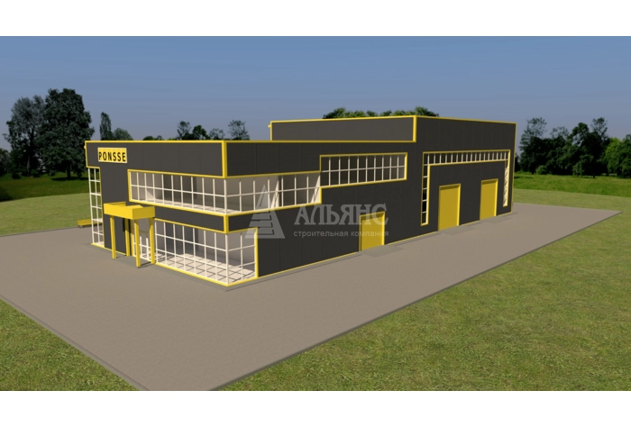 3D визуализация Здание АБК под ключ - фото 1